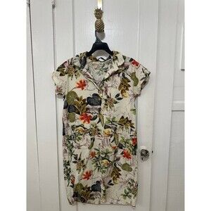 Zanzea Floral Button-Front Shirt Dress - Size M